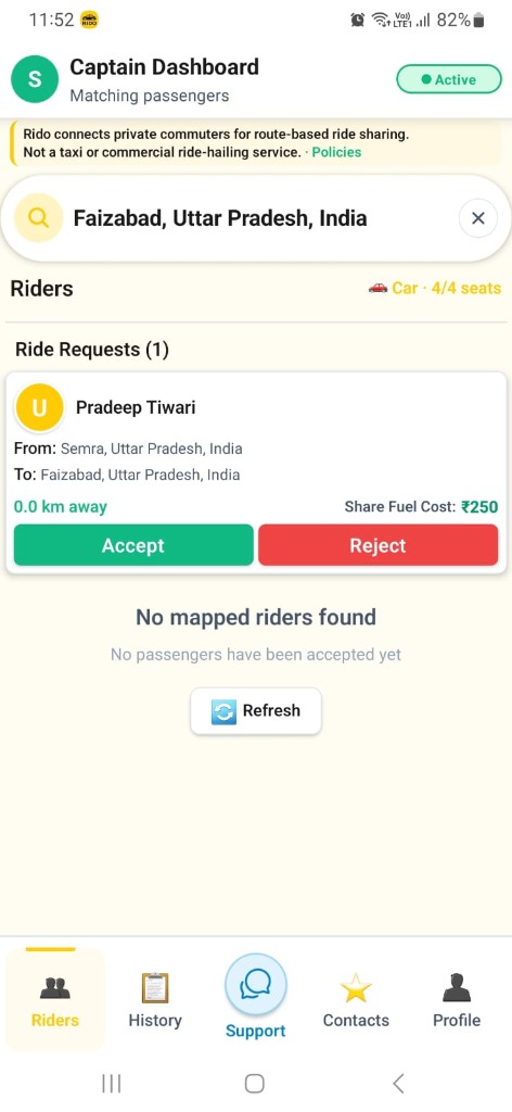 Ride request